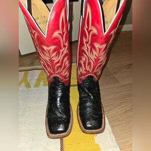 Justin  Red and Black Cowboy BootsJustin L8505 Ladies 7B